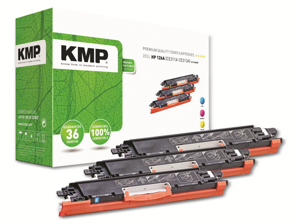 KMP Toner-Set kompatibel für HP 126A (CE311A, CE312A,CA313A)