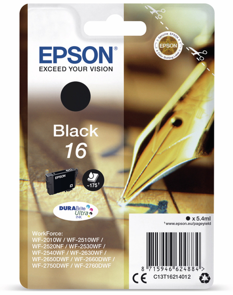 EPSON Tintenpatrone 16, schwarz