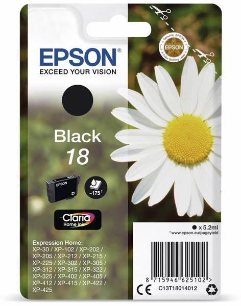 EPSON Tintenpatrone 18, schwarz