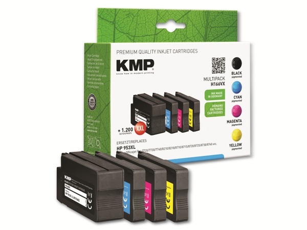 KMP Tinten-Multipack H166VX, color + schwarz