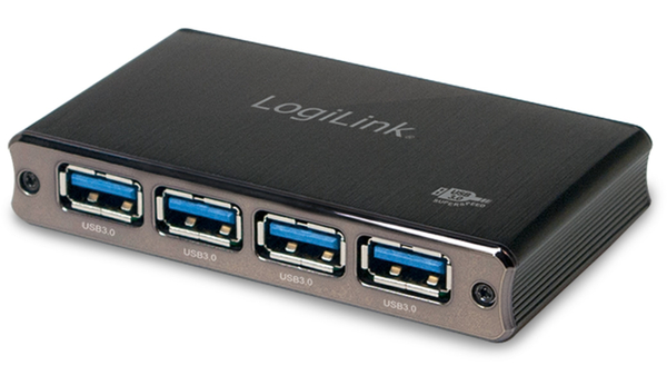 LOGILINK USB3.0-Hub UA0282, 4-Port, Aluminium