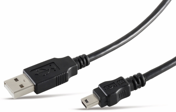 Mini-USB Kabel, USB-A/USB-B Mini 5-pin, 1 m