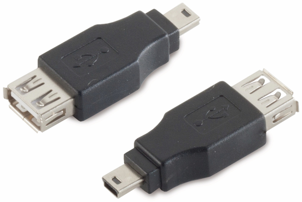 USB2.0-Adapter, USB-A Kupplung/Mini-USB A 5-pin Stecker