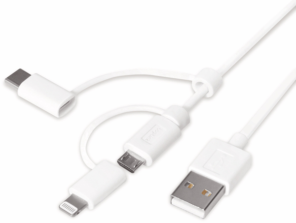 LOGILINK USB2.0 Adapterkabel CU0126, USB-C/Micro-USB/Lightning