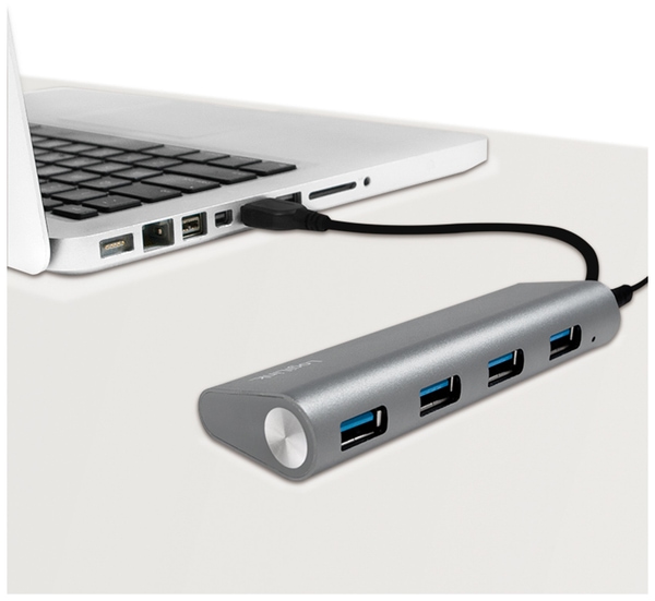 LOGILINK USB3.0-Hub UA0307, 4x USB-A, Aluminium - Produktbild 3