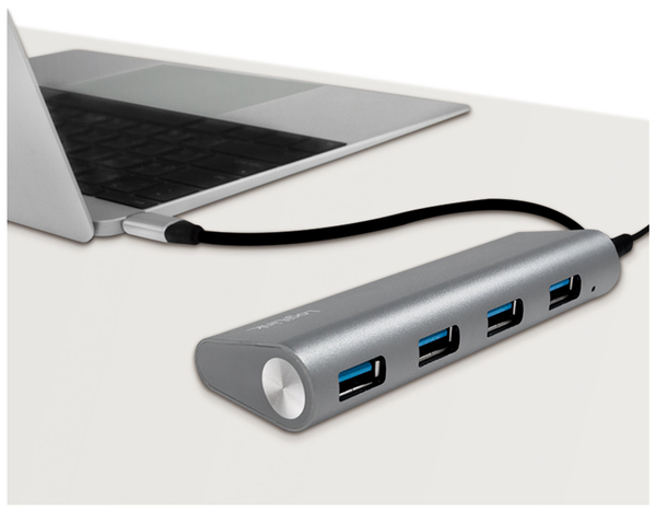 LOGILINK USB3.1 Typ-C Hub UA0309, 4x USB-A, Aluminium - Produktbild 3