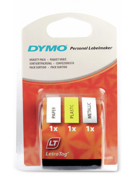 DYMO Schriftband-Starterpack für LetraTag, 3er-Set