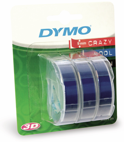 Prägebänder DYMO, 3x blau, 9 mm x 3 m