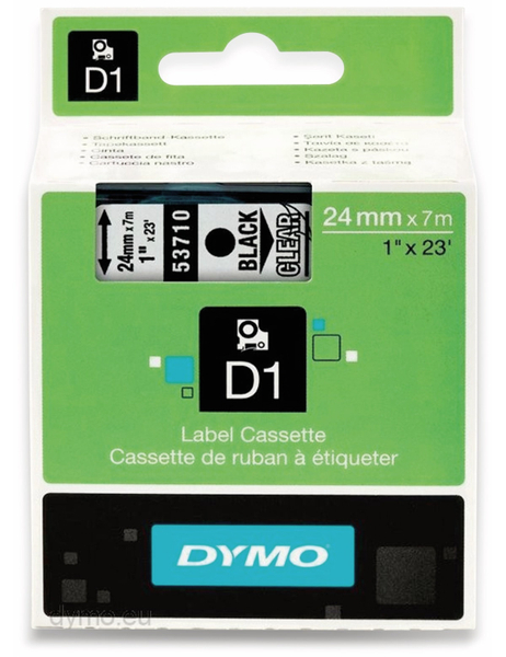 DYMO Beschriftungsband D1 für LabelManager, schwarz transparent, Standard