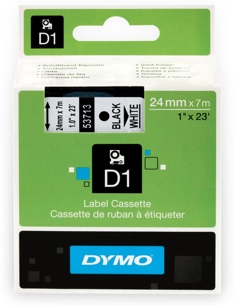 Dymo Beschriftungsband D1 für LabelManager, schwarz auf weiß, Standard, 24 mm