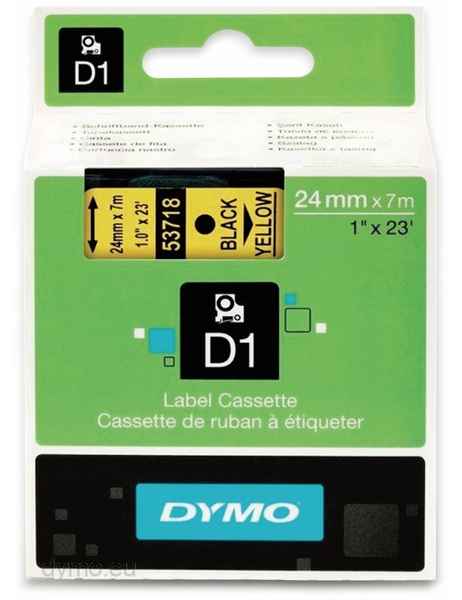 DYMO Beschriftungsband D1 für LabelManager, schwarz auf gelb, Standard, 24 mm