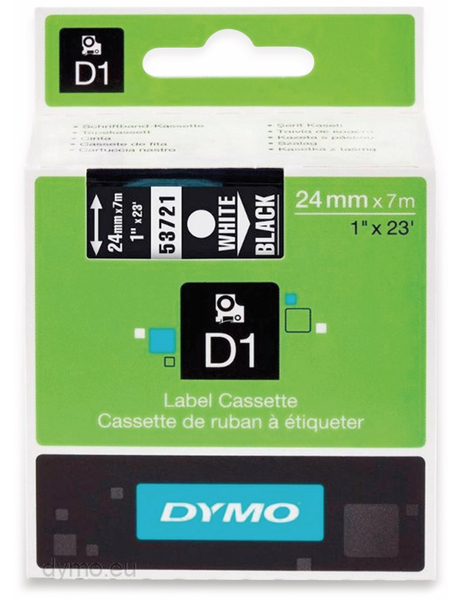 DYMO Beschriftungsband D1 für LabelManager, weiß auf schwarz, Standard, 24 mm