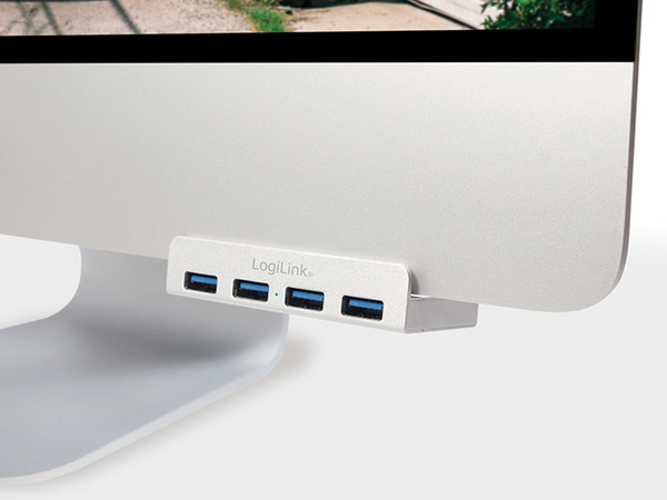 LOGILINK USB3.0-Hub UA0300, 4-port, Displaymontage - Produktbild 3