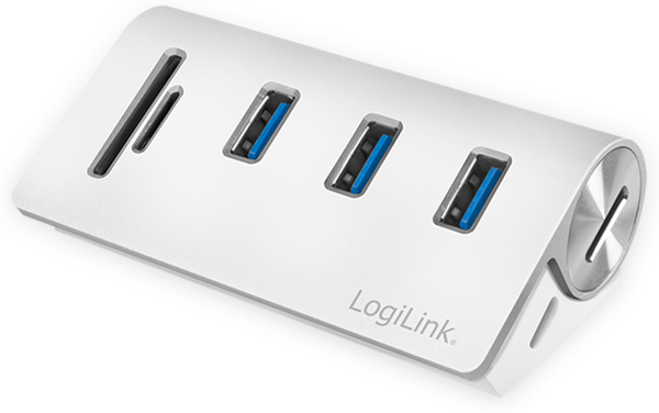 LOGILINK USB-HUB CR0045, 3x USB-A, integrierter Cardreader - Produktbild 2