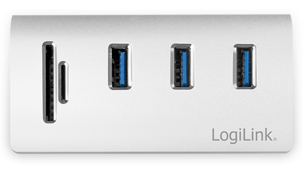 LOGILINK USB-HUB CR0045, 3x USB-A, integrierter Cardreader - Produktbild 3