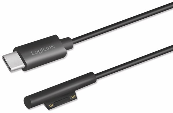 LOGILINK USB-C Ladekabel PA0224, 1,8 m, zu Microsoft Surface, schwarz