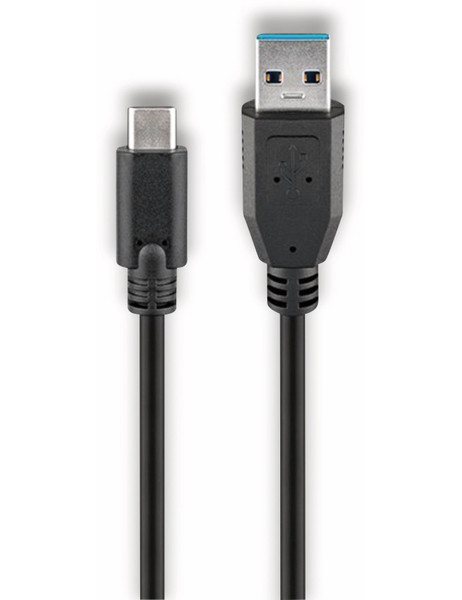 GOOBAY USB 3.0 Typ C/A Anschlusskabel, 45247, 0,15 m, schwarz