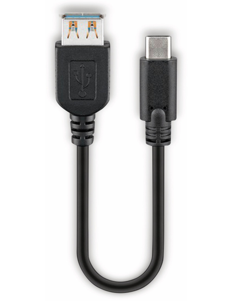 GOOBAY USB 3.0 Typ C/A Anschlusskabel, 67894, 0,2 m, schwarz