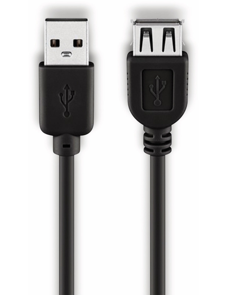 GOOBAY USB 2.0 Hi-Speed Verlängerung, A/A, 68904, 3 m, schwarz
