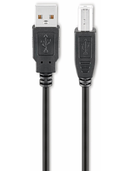 GOOBAY USB 2.0 Hi-Speed Anschlusskabel A/B, 93596, 1,8 m, schwarz