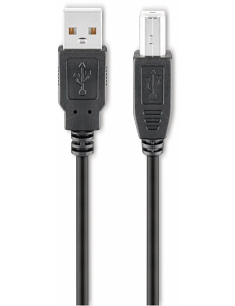 GOOBAY USB 2.0 Hi-Speed Anschlusskabel A/B, 93597, 3 m, schwarz