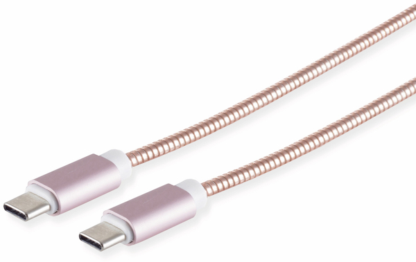 USB2.0 Typ-C Kabel, Metall-Mantel, 1 m, rosegold