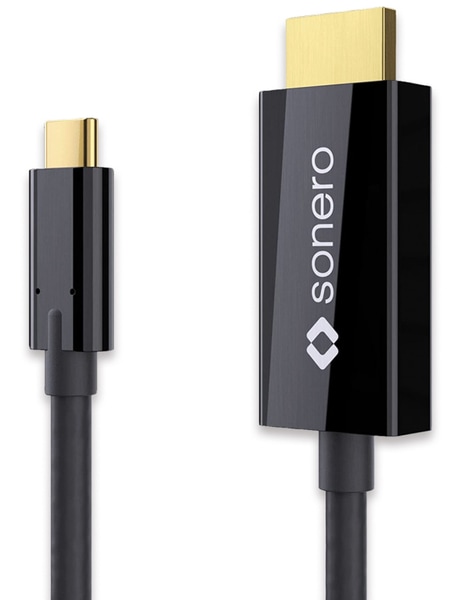 SONERO USB-C Adapterkabel Premium, 1 m, USB-C Stecker/HDMI-A Stecker, schwarz
