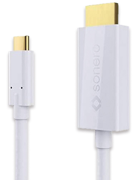 SONERO USB-C Adapterkabel Premium, 1,5 m, USB-C Stecker/HDMI-A Stecker, weiß