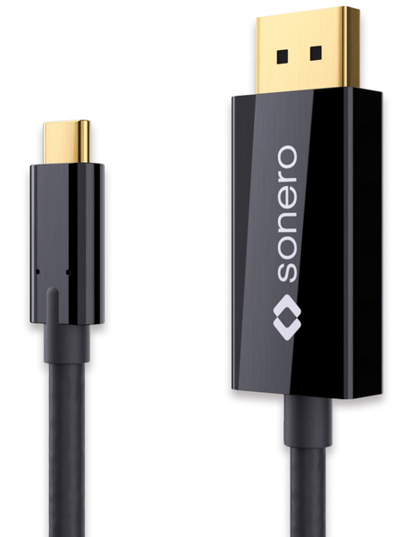 SONERO USB-C Adapterkabel Premium, 1,5 m, USB-C Stecker/DP Stecker, schwarz