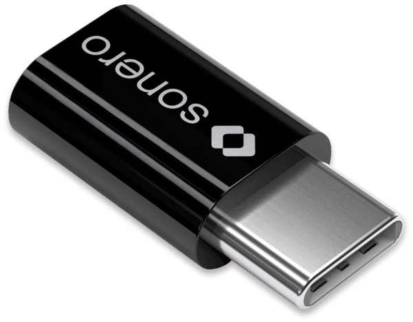 SONERO USB-Adapter Premium X-UA111, USB-C Stecker auf Micro-USB Buchse, schwarz