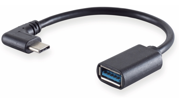 USB-C Adapter zu USB-A, 90°, OTG, 10 cm Länge