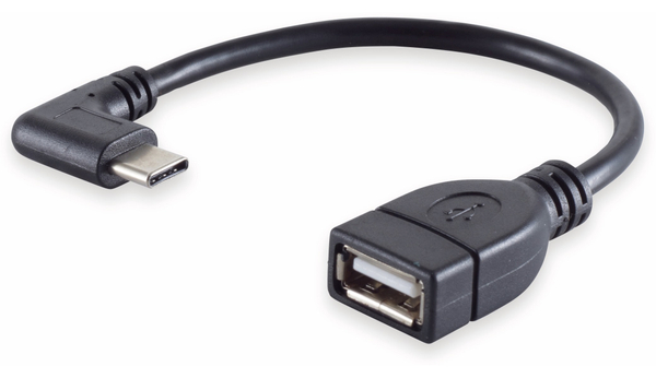USB-C Adapter zu USB-A, USB 2.0, 90°, OTG