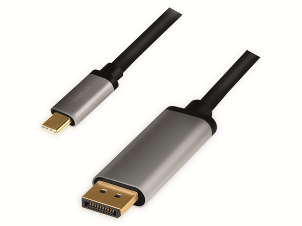 LOGILINK USB3.2 Kabel CUA0100, USB-C/DisplayPort, Alu, 4k, 1,8 m