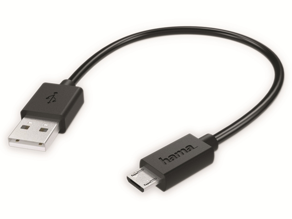 Hama Micro-USB-Kabel 0,2 m, schwarz