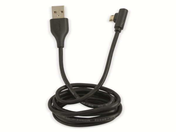 Hama USB 2.0 Kabel 54545, 1 m, USB-A/Micro-USB, abgewinkelt - Produktbild 2
