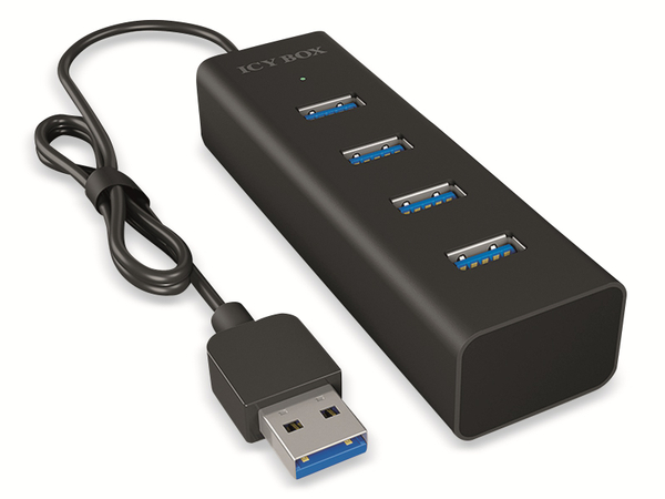 ICY BOX USB-Hub IB-HUB1409-U3, 4-port, Alumnium, schwarz - Produktbild 3