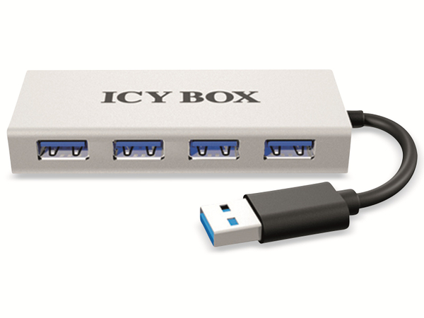 ICY BOX USB-Hub IB-AC6104, USB 3.0, 4-port, Alu/Kunststoff - Produktbild 3