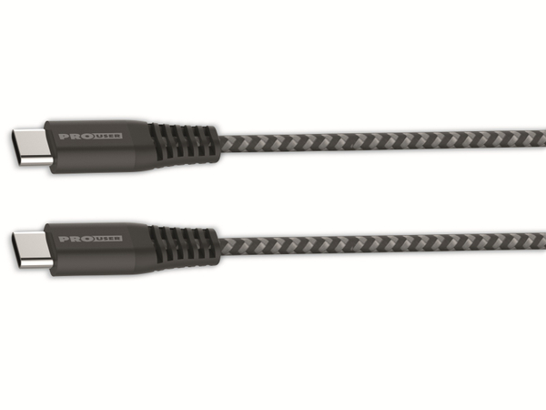 PROUSER USB-C Kabel 3er-Set, 50 cm/100 cm/200 cm, schwarz - Produktbild 3