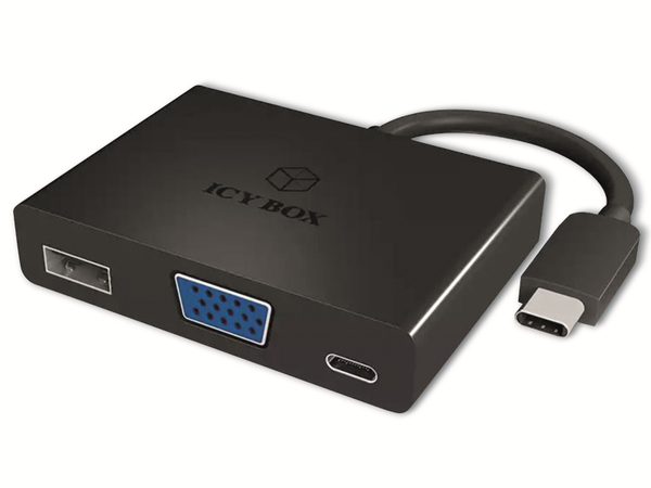 ICY BOX USB-Adapter IB-DK4032-CPD, USB-C auf VGA