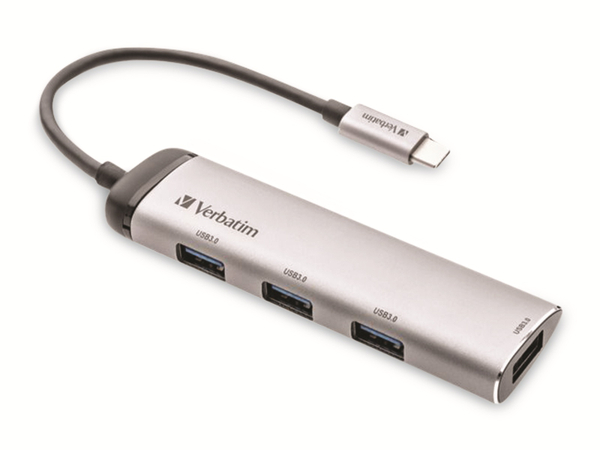 VERBATIM USB-C Hub, Multiport 4x USB3.2, silber - Produktbild 2