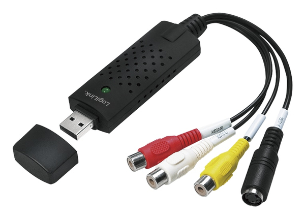 LOGILINK USB-Grabber VG0030, USB-A/M zu 3x Cinch + miniDIN5/F, Win11