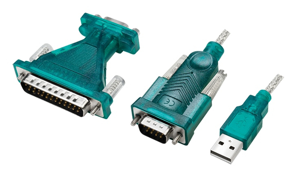 LOGILINK USB 2.0-Kabel UA0042B, USB-A/M zu DB9/M + DB25/M, 1,3m
