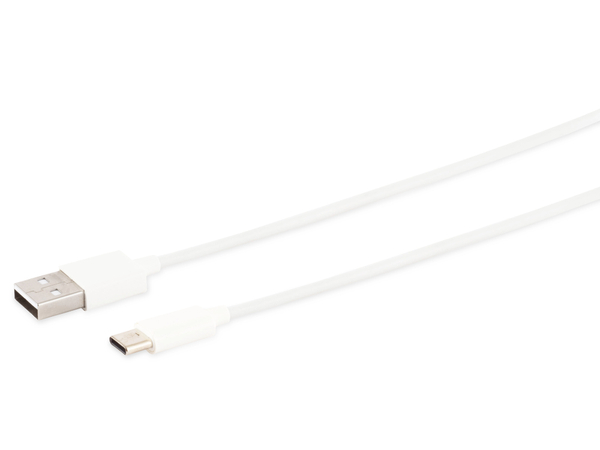 USB-A Ladekabel, USB-C, 2.0, ABS, weiß, 2,0 m