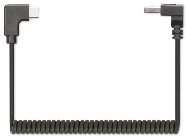 MANHATTAN USB-C Ladekabel auf USB-A, Spiralkabel, 1 m - Produktbild 3