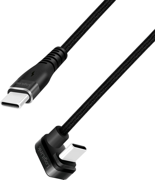 LOGILINK USB 2.0 Typ-C Kabel CU0190, Alu, schwarz, 2 m