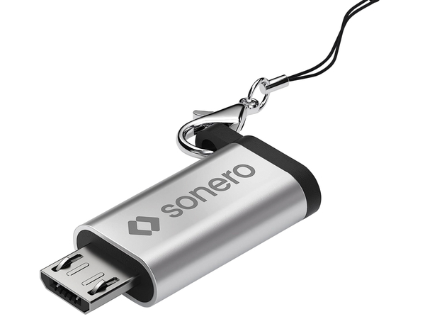 SONERO USB-Adapter OTG, Micro-USB auf USB-C Buchse, alu/silber - Produktbild 2