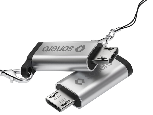 SONERO USB-Adapter OTG, Micro-USB auf USB-C Buchse, alu/silber - Produktbild 3