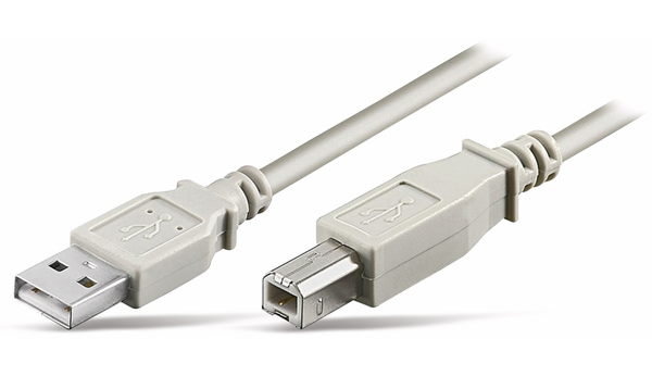 USB 2.0 Anschlusskabel, 1,8 m, grau