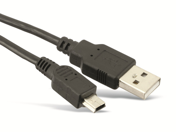 USB 2.0 Anschlusskabel A/Mini-B (B5), 0,8 m