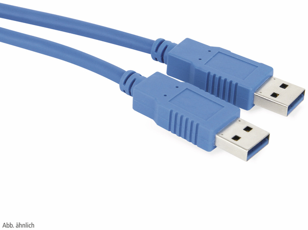 USB3.0 Anschlusskabel, A/A, 3 m, blau